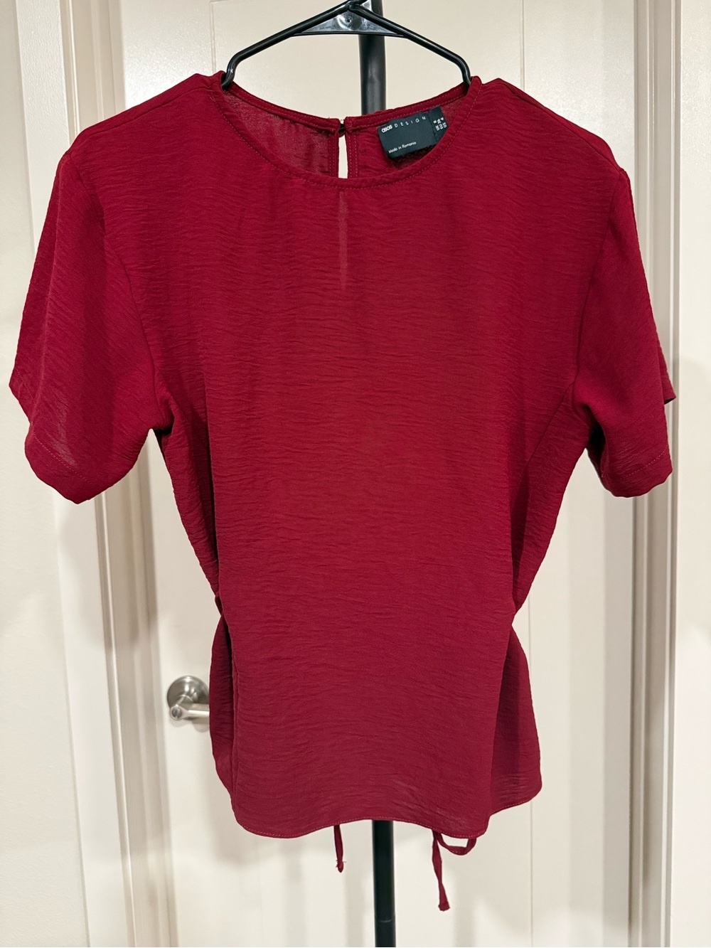 ASOS Short Sleeve Blouse - Burgundy